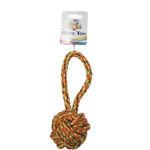 t.b.t. Gioco per cani in corda con nodo, arancione/verde/marrone.