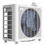 Condizionatore mobile Midea PortaSplit Cool bianco-grigio, unità esterna con griglia della ventola.