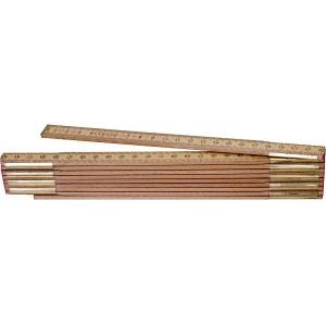 Metro pieghevole in legno, strumento di misura per artigianato e fai da te.