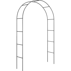 Arco per rose in metallo nero, 240x140x38 cm, resistente alle intemperie, per decorazione giardino e supporto rampicanti.