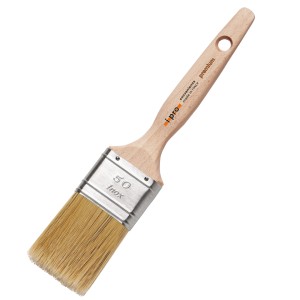 Pennello con manico in legno e setole chiare, misura 50.