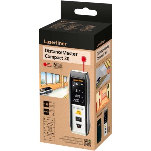 Laserliner DistanceMaster Compact 30 nella scatola, uno strumento di misura per distanze precise.