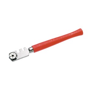 Tagliapiastrelle LUX Classic con manico rosso, adatto per vetro fino a 10 mm di spessore.