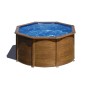 Piscina fuori terra tonda in acciaio decorazione legno Gre Ø 240 H 120 cm_2