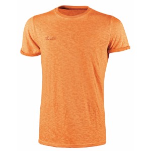 T-shirt arancione t.b.t. per abbigliamento da lavoro.