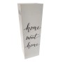 Contenitore bianco con scritta "Home Sweet Home", ideale per lo stoccaggio.