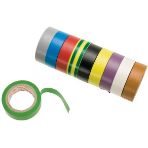 Set di nastro isolante LUX, 10 pezzi, vari colori. Nastri isolanti elettrici per applicazioni versatili.