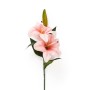 Lilium finta 2 fiori bocciolo in plastica e poliestere H66 cm rosa