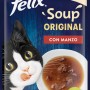 Felix Soup Original con Manzo, cibo umido per gatti in busta.