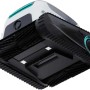 Robot piscina t.b.t. con cingoli in bianco e nero.
