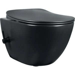WC sospeso Artemides con funzione bidet miscelatore 37x35 cm nero opaco