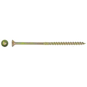 Vite per legno t.b.t., color oro, con impronta Torx e testa svasata.