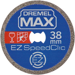 Disco da taglio diamantato Dremel SC545DM Max EZ SpeedClic per miniutensili, diametro 38mm.