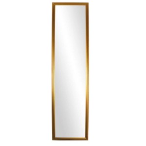 Specchio rettangolare t.b.t. con cornice dorata per montaggio a parete.