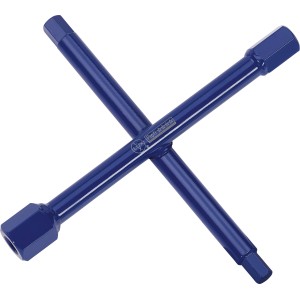 Chiave a croce LUX Comfort blu in acciaio per installazioni sanitarie.