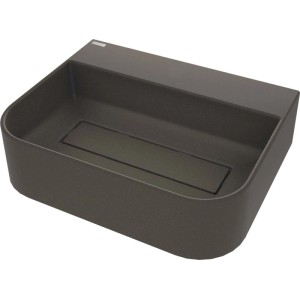 Lavabo da appoggio rettangolare Rodas Idrostile foro antracite met
