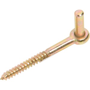 Cardine a vite zincato giallo, lunghezza 110 mm, con perno da 10 mm per bandelle.