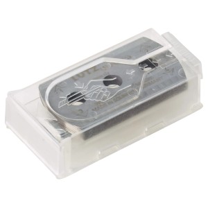 Lame di ricambio LUX Classic, 0,4 mm, in contenitore di plastica trasparente.
