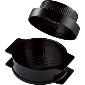 Pressa per hamburger Jamestown nera in plastica per polpette uniformi.