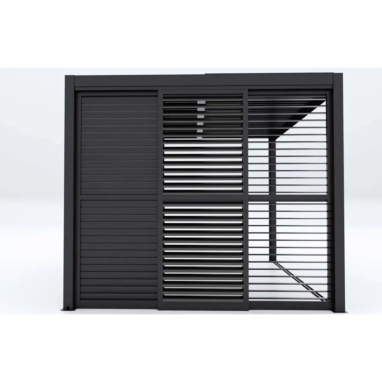 Accessorio per gazebo nero t.b.t. con lamelle e serranda.