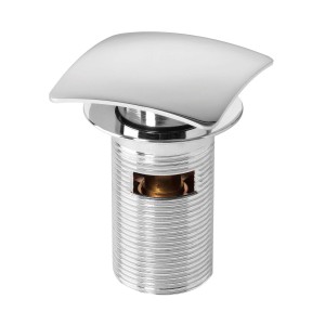 Sifone doccia lucido con testa quadrata.