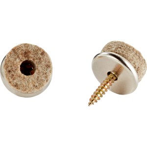 Pattini per parquet con vite, Ø 20 mm, set da 16, feltro per mobili per proteggere i pavimenti delicati.
