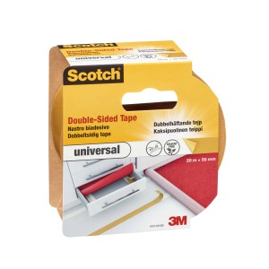 Nastro biadesivo Scotch Universal, rotolo da 20 m x 50 mm.