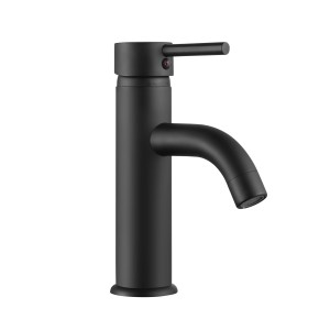 Miscelatore lavabo t.b.t. nero per bagno e toilette ospiti.