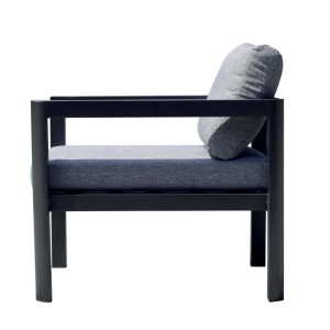 Poltrona da giardino cuscini sfoderabili alluminio grigio antracite 70x75x60 cm