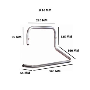 Gancio portarotolo ferro zincato 22x34x13,5 cm Ø 16 mm
