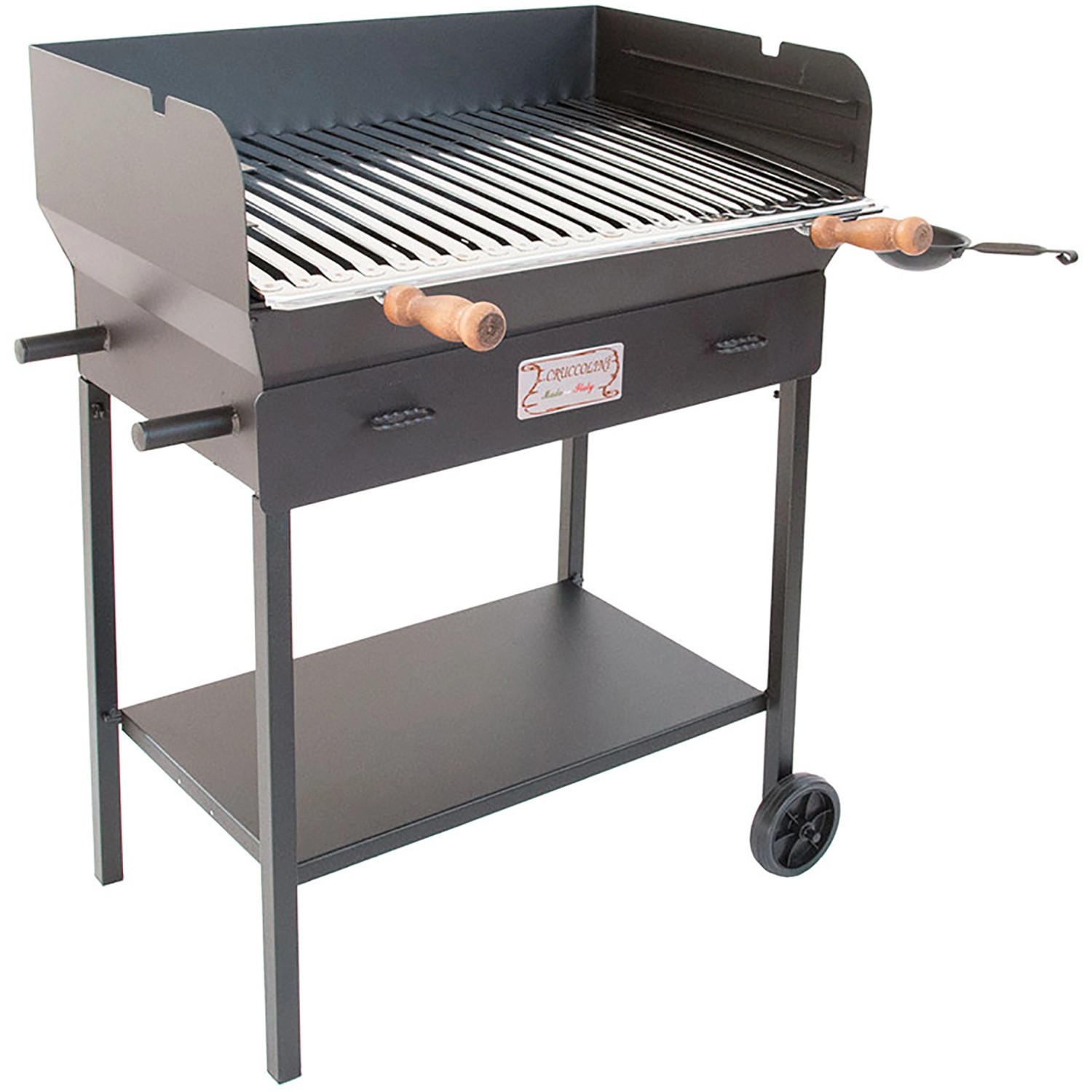 Barbecue A Legna Alla Veneta CM 50 - Griglia Regolabile Con Cassetto Grasso, Per Esterni - Foto 9