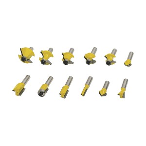 Set di frese LUX da 12 pezzi per la lavorazione del legno, accessori per la fresatura.