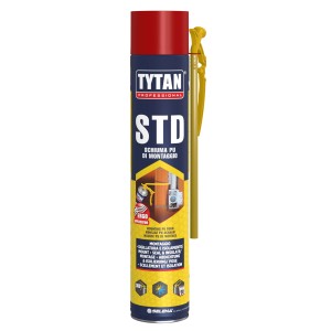 Schiuma poliuretanica Tytan STD per montaggio. Versatile per riempire, isolare e sigillare.