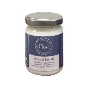 Fleur Vernice Lucida vernice lucida per progetti fai-da-te in barattolo di vetro con coperchio in metallo.