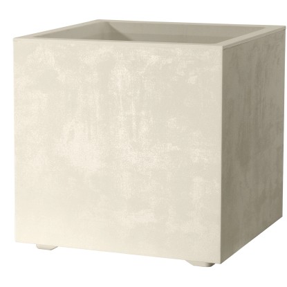 Fioriera da esterno Deroma Cubo Millennium materiale sintetico bianco 25x25 cm