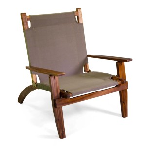 Sedia da giardino in legno Diane in tessuto verde militare 76x89x91 cm