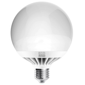 Lampadina LED E27 bianca a globo di ECO Light.