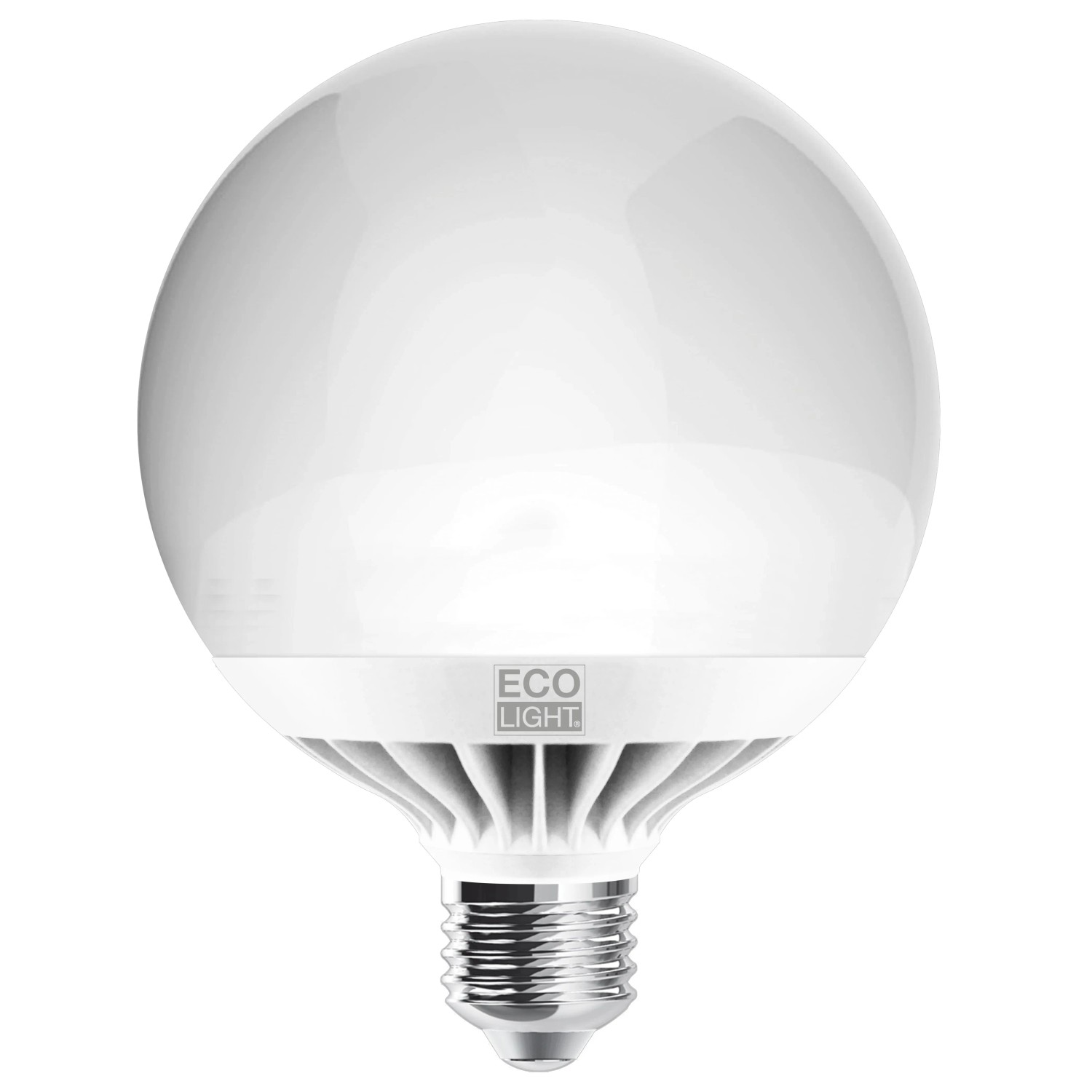 Lampadina LED E27 bianca a globo di ECO Light.