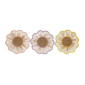 Tovaglietta americana a fiori intrecciata Ø 38 cm multicolore