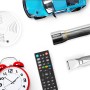 Esempi di utilizzo per batterie Energizer D Mono: macchinina, torcia, sveglia, telecomando, tagliacapelli, rilevatore di fumo.
