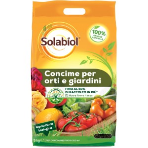 Solabiol Concime biologico per orto e giardino, sacco da 5 kg.