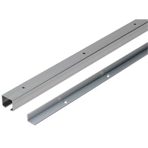 Profilo di scorrimento e guida WingLine 77 in acciaio grigio, per ante scorrevoli fino a 40 kg.