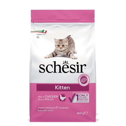 Croccantini per gatto Schesir Kitten ricco in pollo 400 g