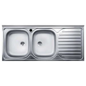 Lavello da appoggio 2 vasche sx 120 cm inox