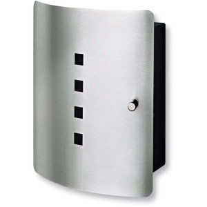 Burg-Wächter QUAD 6204/10 Ni cassetta portachiavi con porta in acciaio inox e 10 ganci.