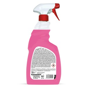 Flacone spray rosa t.b.t. per la pulizia. Detergente per superfici.