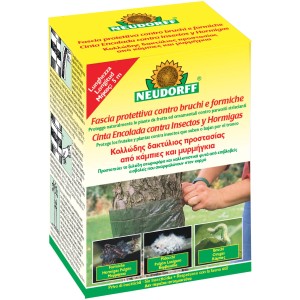 Fascia collante Neudorff contro bruchi e formiche per proteggere gli alberi da frutto.