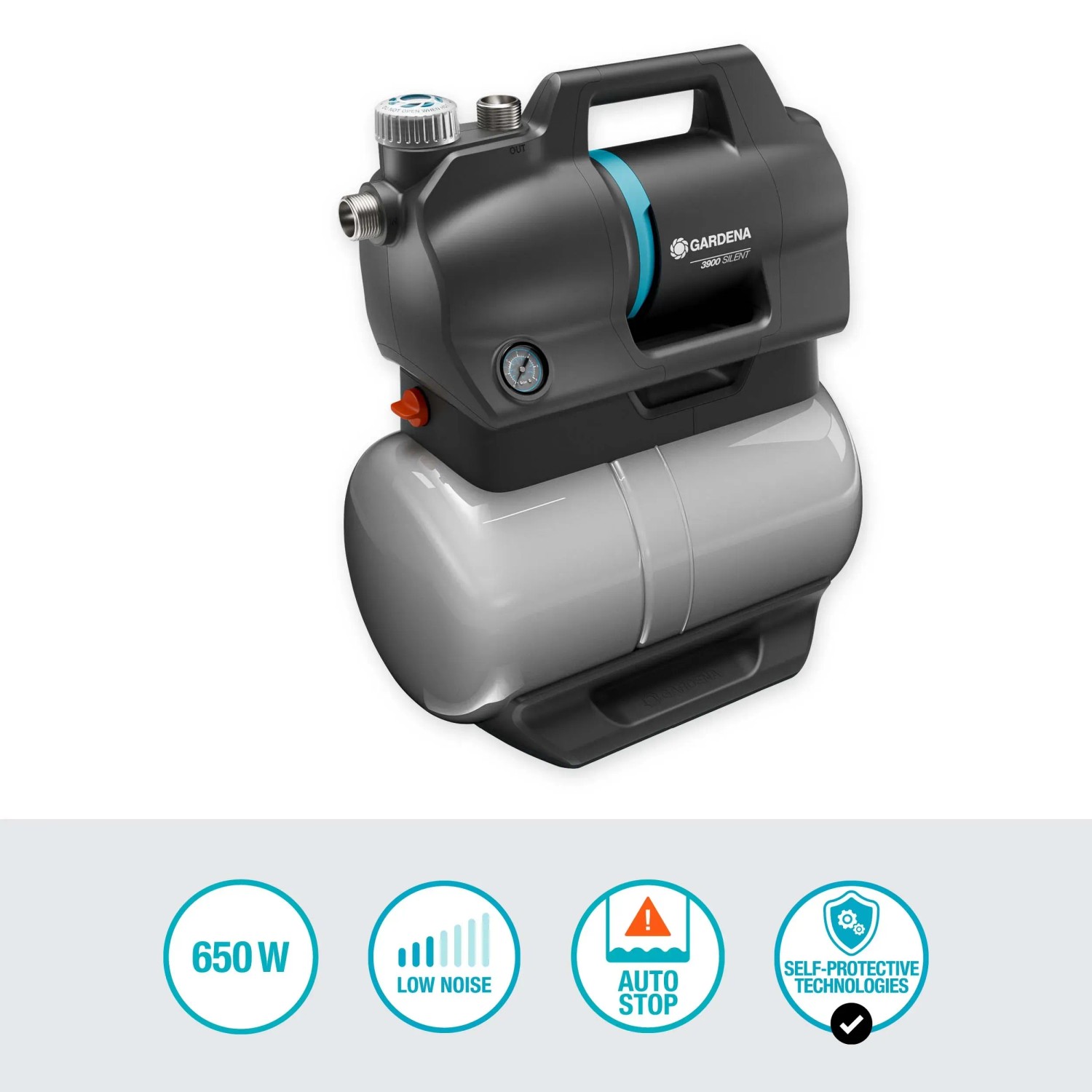 Gardena Autoclave 3000/3, pompa da giardino grigia per casa e giardino.