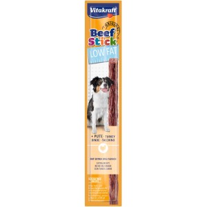 Vitakraft Beef Stick Low Fat per cani, con tacchino, 12g. Ideale come snack a basso contenuto di grassi.