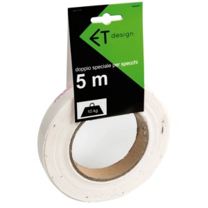 t.b.t. Nastro biadesivo per specchi, rotolo da 5 m per accessori specchio.